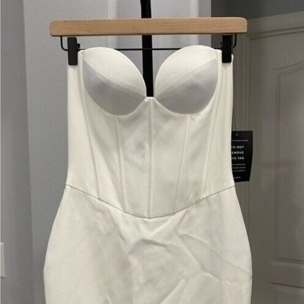 Retrofete Luna Bustier Strapless Bodycon White Maxi Dress - Picture 3 of 3